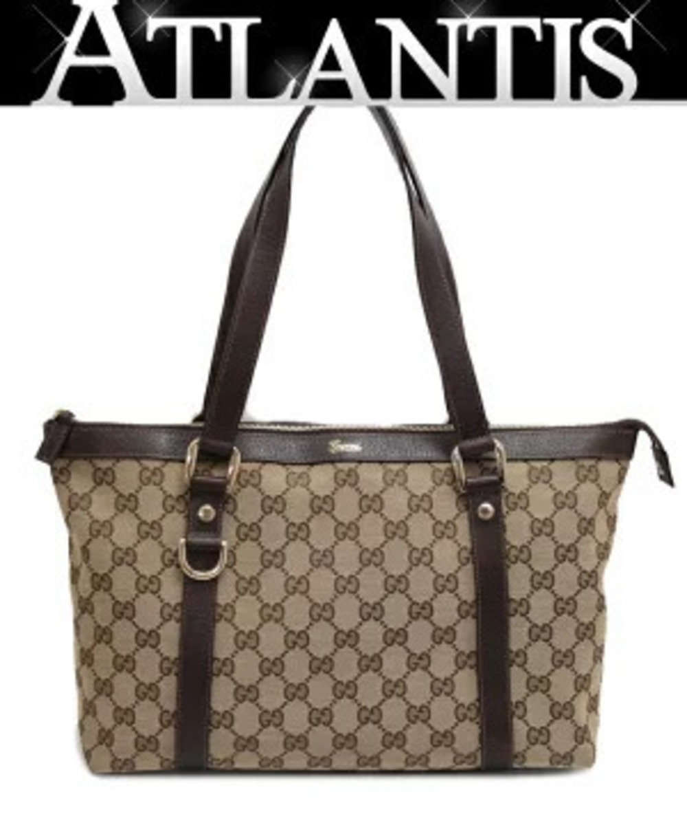 Gucci Abbey Tote Bag GG Canvas Brown
